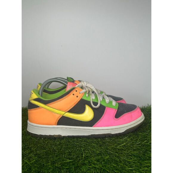Nike Dunk Low 310569-071 Neon Multicolor Pink Green Orange Sneakers Size 7Y/Wome - Picture 3 of 11